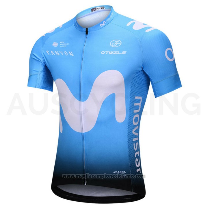 2018 Abbigliamento Ciclismo Movistar Blu Manica Corta e Salopette